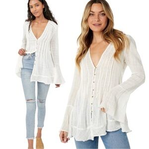 NWOT Free People Greta Gauze Women’s In Ivory Size XS